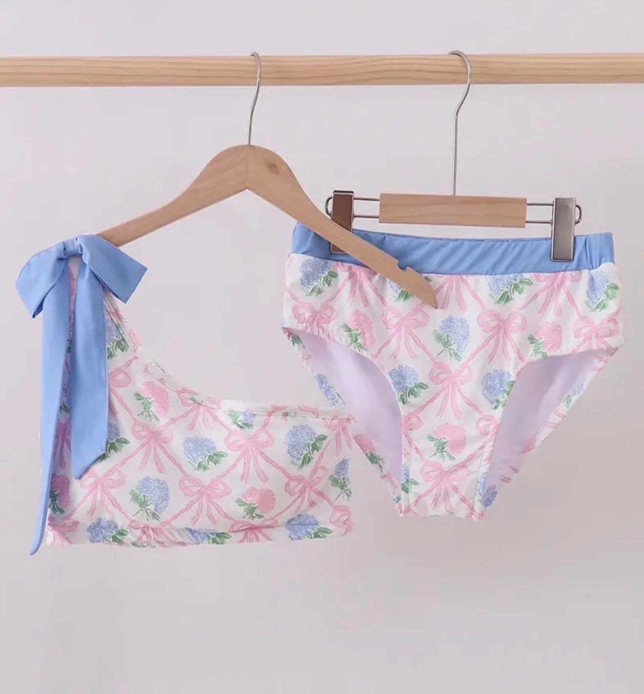 Pink/Blue Bow 2pc Bathing Suit
